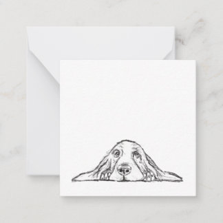 Carte De Correspondance basset blanc