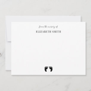 Carte De Correspondance Beau baby shower bébé pieds simples nom personnali