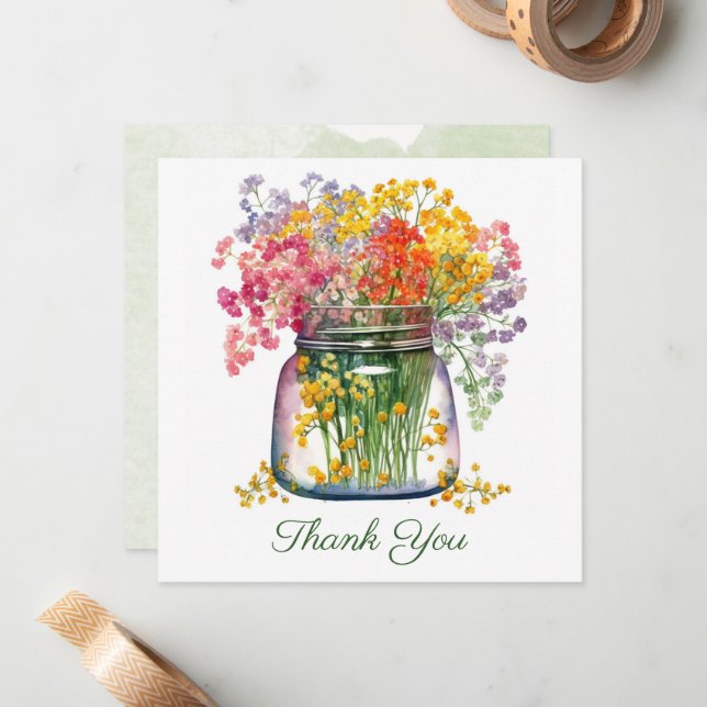 Carte De Correspondance Beau Bouquet de fleurs (Devant/Arrière en situation)