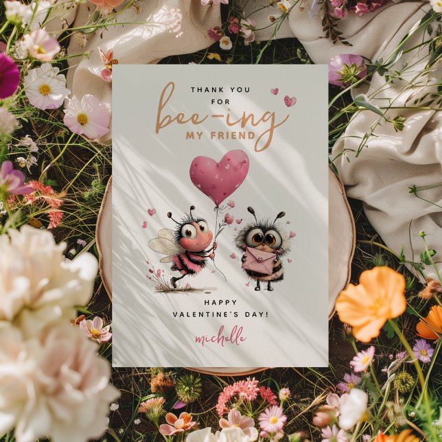 Carte De Correspondance Bee Kids Classroom Valentines Day (Créateur téléchargé)