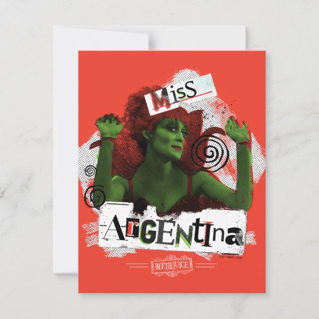 Carte De Correspondance Beetlejuice | Miss Argentine (Devant)