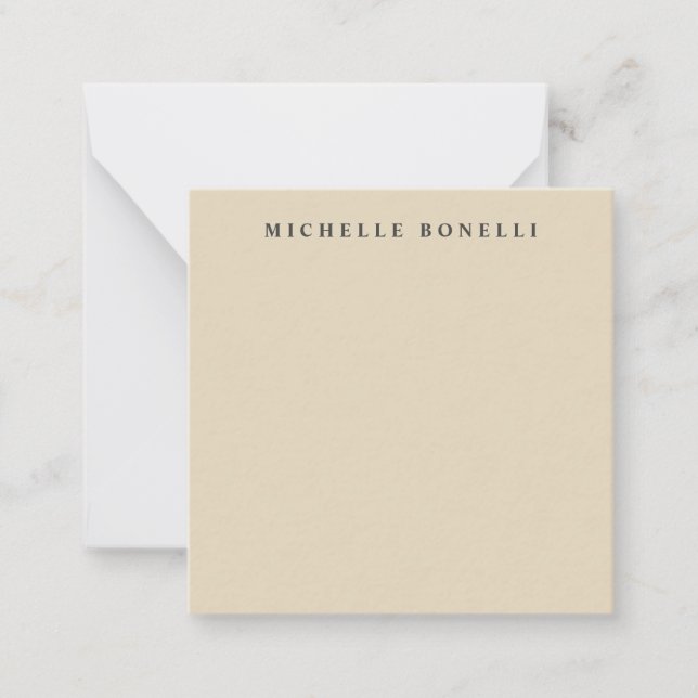 Carte De Correspondance Beige Classic Plat Professionnel (Devant)