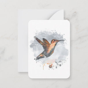 Carte De Correspondance Belle aquarelle Vintage Colibri Abstrait