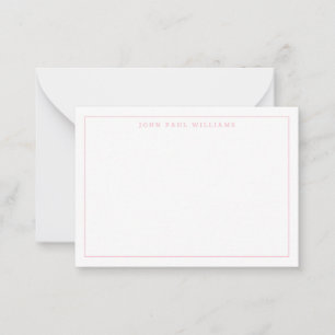 Carte De Correspondance Belle bordure mince rose pâle