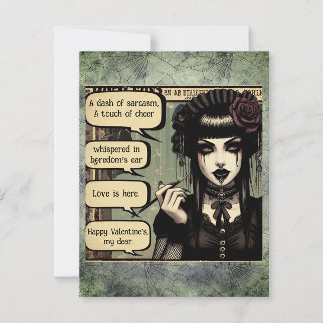 Carte De Correspondance Belle Goth Girl Saint Valentin (Devant)