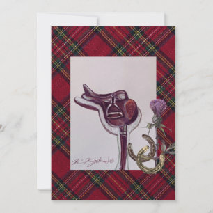 Carte De Correspondance belle selle, plaid, chardon, chaussures de cheval