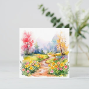 Carte De Correspondance Belles fleurs de printemps à l'aquarelle