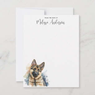 Carte De Correspondance Berger allemand Chien chiot Aquarelle moderne