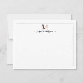 Carte De Correspondance Bernese Mountain Dog Golden Doodle Border