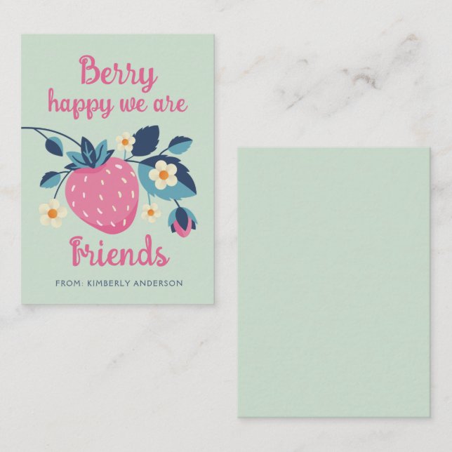 Carte De Correspondance Berry Happy Classroom Valentine's Day Card (Devant / Derrière)