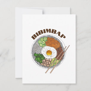 Carte De Correspondance Bibimbap Cuisine coréenne Cuisine Cuisine Riz Egg 