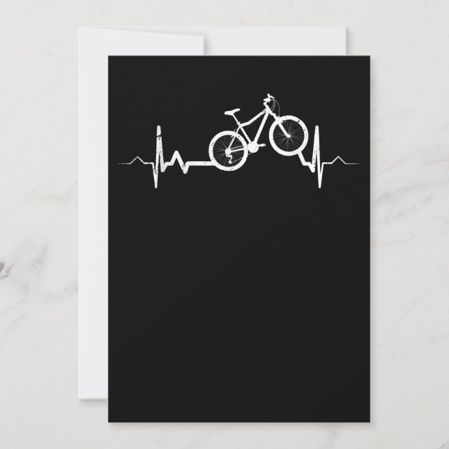 Carte De Correspondance Bicycle Heartbeat Cyclisme Vélo de montagne (Devant)
