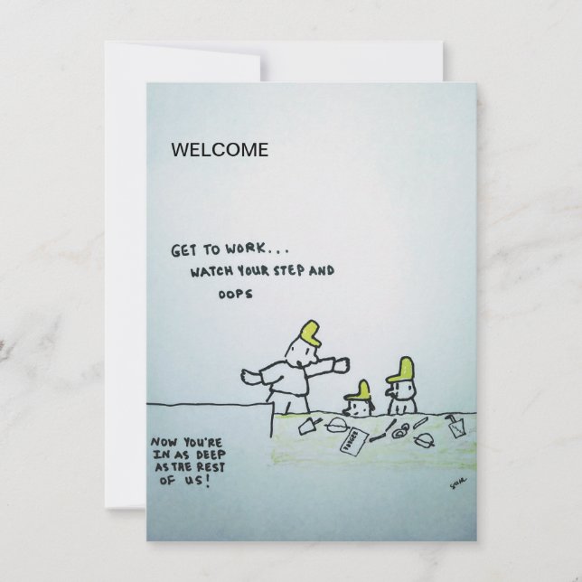 Carte De Correspondance "Bienvenue aux nouveaux employés" de GUHLComics No (Devant)