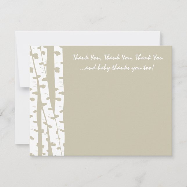 Carte De Correspondance Birch Tree Note de remerciements (Devant)