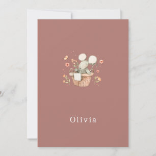 Carte De Correspondance Birth Announcement Card Cute Little Mouse