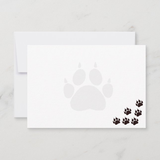 Carte De Correspondance Black Cat Paw Prints Monogram Blank  (Devant)