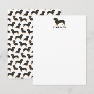 Carte De Correspondance Black et Tan Dachshund