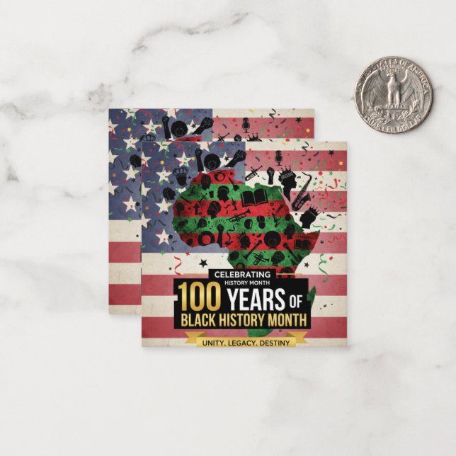 Carte De Correspondance Black History Month Inspiring Flat Note Cards (Devant/Arrière en situation)