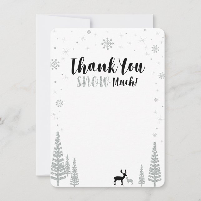 Carte De Correspondance Black & Silver Boy Winter merveilleland Merci (Devant)