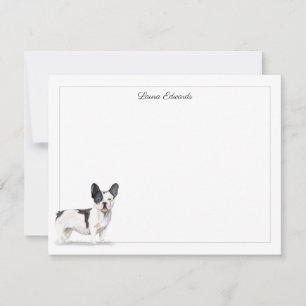 Carte De Correspondance Black White French Buldog Grey