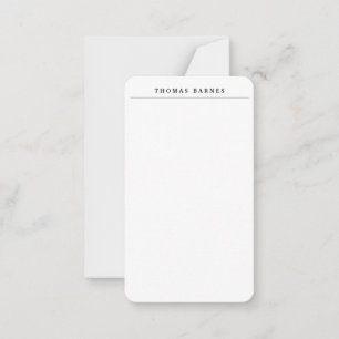 Carte De Correspondance Blanc classique minimaliste sobre élégant