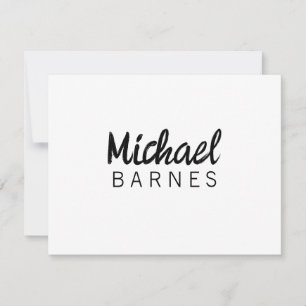 Carte De Correspondance Blanc Minimaliste Classique Élégant Simple