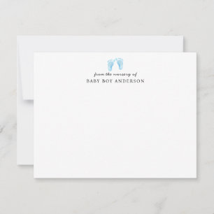 Carte De Correspondance Bleu Baby Footprints Nouveau papa de la crèche