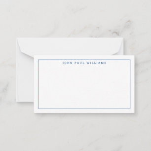 Carte De Correspondance Bleu classique Marine Professionnel Formelle Bordu
