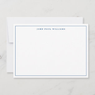 Carte De Correspondance Bleu de marine Simple élégant professionnel mince