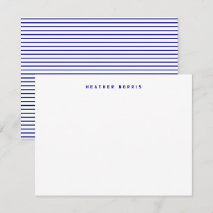 Carte De Correspondance Bleu marine rayé