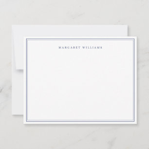 Carte De Correspondance Bleu marine simple élégant formel nom complet 