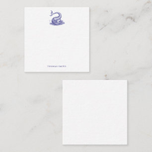 Carte De Correspondance Bleu Nautique Blanc Vintage Poisson Monster de mer