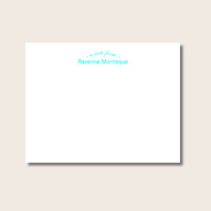 Carte De Correspondance Bleu Néon Professionnel Nom Personnalisé Chic