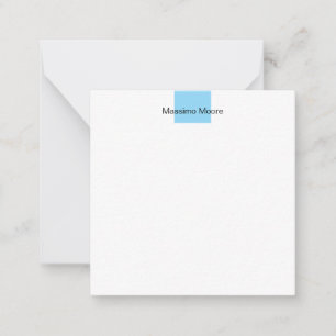 Carte De Correspondance Bleu Noir Blanc Simple Élégant Nom Personnel