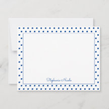 Bleu Pointe Polka Simple Personnalisé Bordure Minc