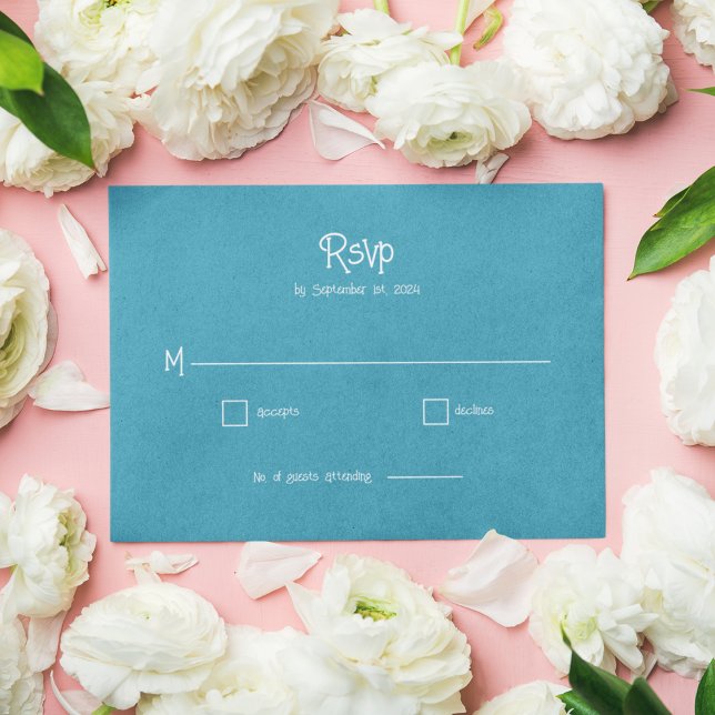 Carte De Correspondance Bleu RSVP (Créateur téléchargé)