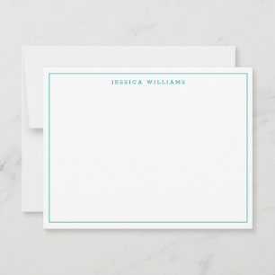 Carte De Correspondance Bleu turquoise Élégant Moderne Professionnel Léger