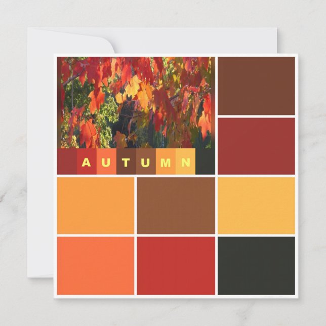 Carte De Correspondance Blocs de couleurs d'automne (Devant)