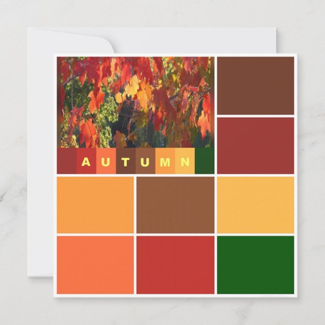 Carte De Correspondance Blocs de couleurs d'automne (Devant)