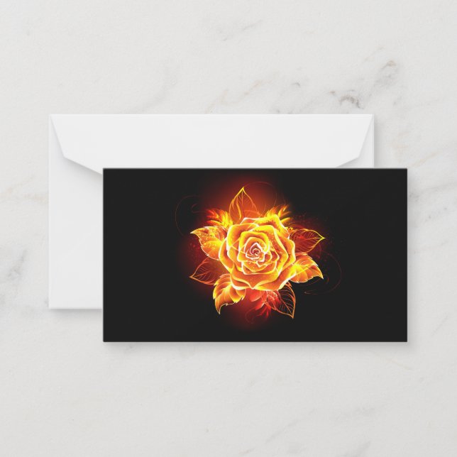 Carte De Correspondance Blooming Fire Rose (Devant)