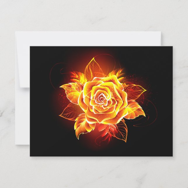 Carte De Correspondance Blooming Fire Rose (Devant)