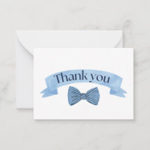 Blue Bow Tie Thank You Card