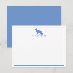 Carte De Correspondance Blue German Shepherd Chien moderne de la frontière