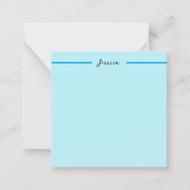 Carte De Correspondance Blue Modern Elegant Plain Simple Professional Name (Devant)