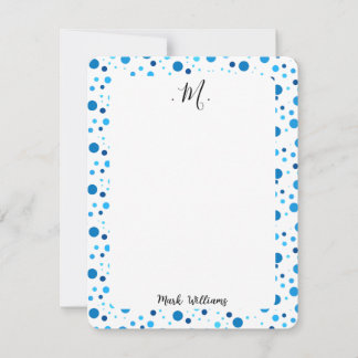 Carte De Correspondance Blush Moderne et Bleu Nuit