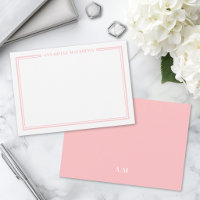 Blush Rose Bordure Minimaliste Monogramme de Nom