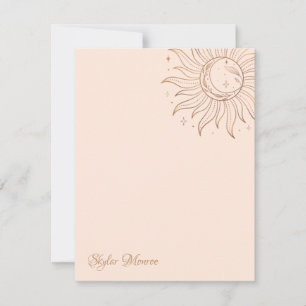 Carte De Correspondance Blush solaire céleste