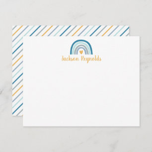Carte De Correspondance Boho Blue Rainbow