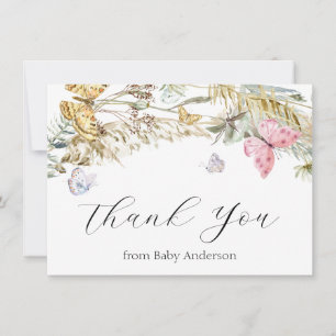 Carte De Correspondance Boho Butterfly Douche Merci Note Card