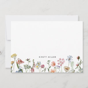 Carte De Correspondance Boho Fleurs sauvages colorées Papeterie personnali